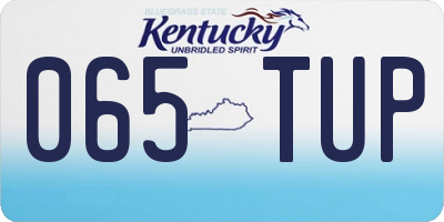 KY license plate 065TUP