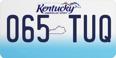 KY license plate 065TUQ