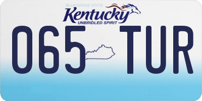 KY license plate 065TUR
