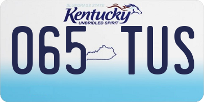 KY license plate 065TUS