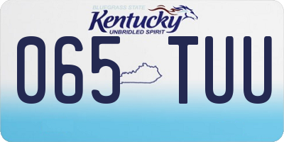 KY license plate 065TUU