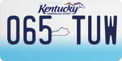 KY license plate 065TUW