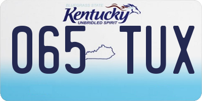 KY license plate 065TUX