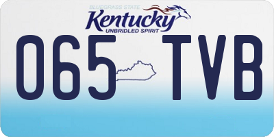 KY license plate 065TVB
