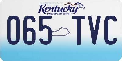 KY license plate 065TVC