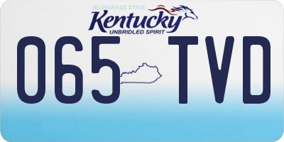 KY license plate 065TVD