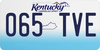 KY license plate 065TVE