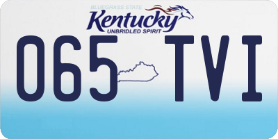 KY license plate 065TVI