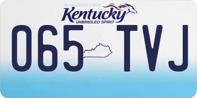KY license plate 065TVJ