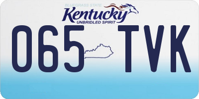 KY license plate 065TVK