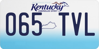 KY license plate 065TVL