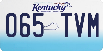 KY license plate 065TVM