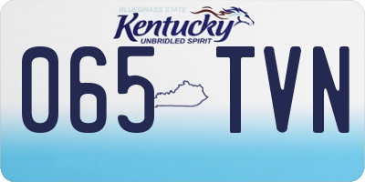 KY license plate 065TVN
