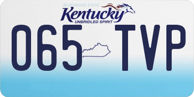 KY license plate 065TVP