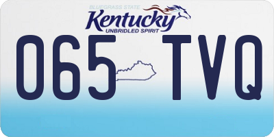 KY license plate 065TVQ