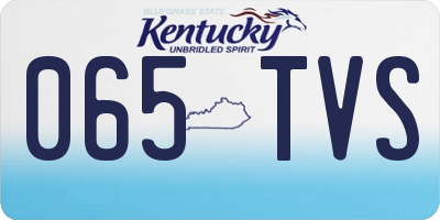 KY license plate 065TVS