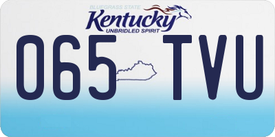 KY license plate 065TVU