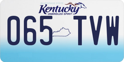 KY license plate 065TVW