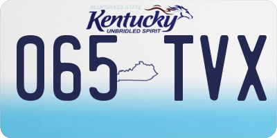 KY license plate 065TVX