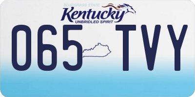 KY license plate 065TVY