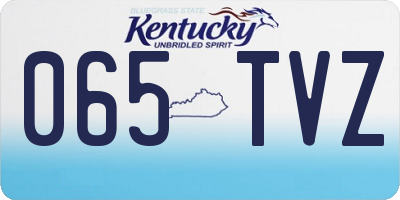 KY license plate 065TVZ