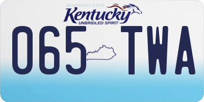 KY license plate 065TWA