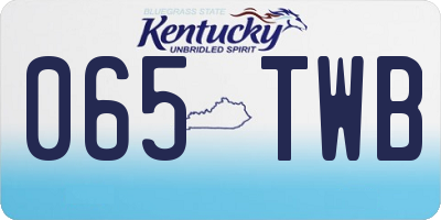 KY license plate 065TWB
