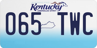 KY license plate 065TWC