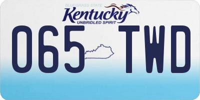 KY license plate 065TWD
