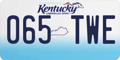 KY license plate 065TWE