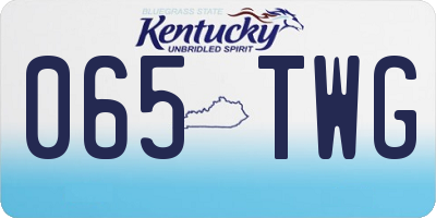 KY license plate 065TWG