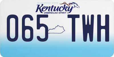 KY license plate 065TWH