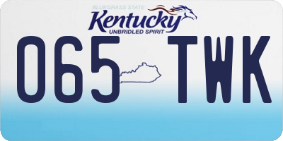 KY license plate 065TWK