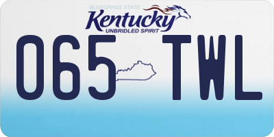 KY license plate 065TWL
