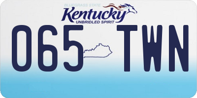 KY license plate 065TWN