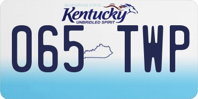 KY license plate 065TWP