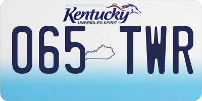KY license plate 065TWR
