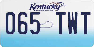 KY license plate 065TWT