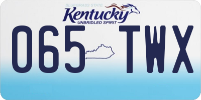 KY license plate 065TWX