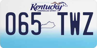KY license plate 065TWZ