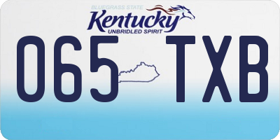 KY license plate 065TXB