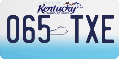 KY license plate 065TXE