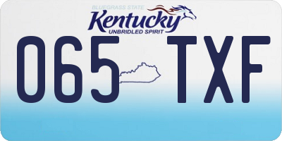 KY license plate 065TXF