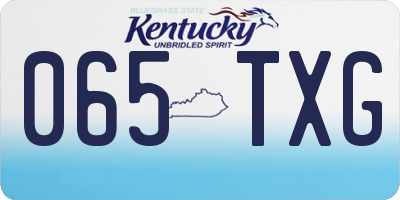 KY license plate 065TXG