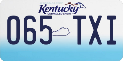 KY license plate 065TXI