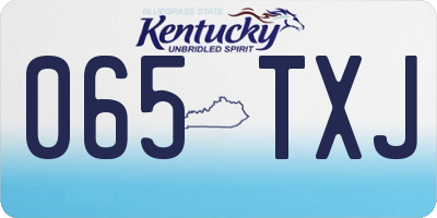 KY license plate 065TXJ