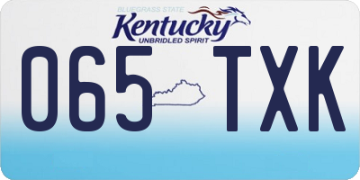 KY license plate 065TXK