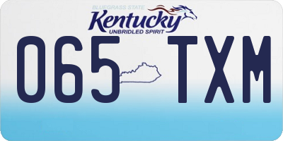KY license plate 065TXM