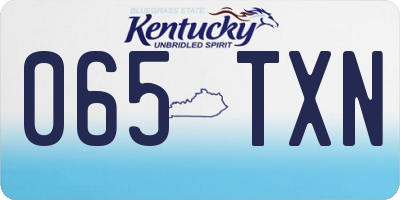 KY license plate 065TXN