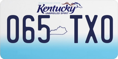 KY license plate 065TXO